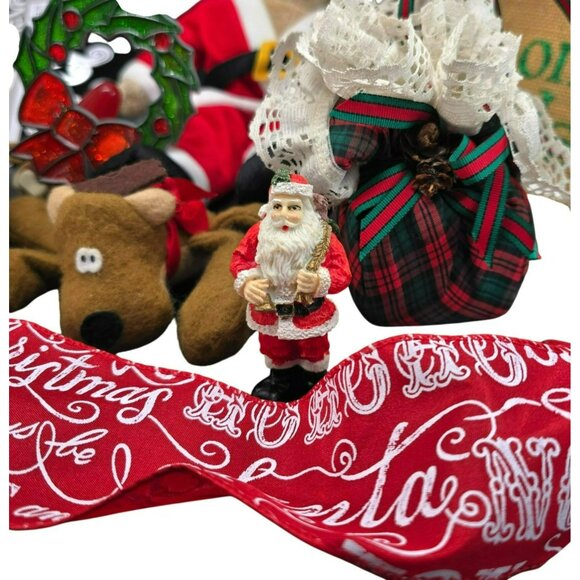 Christmas Decor Bundle Camel Reindeer Plush Ornaments Holiday Ribbon VL1803 - Picture 3 of 9